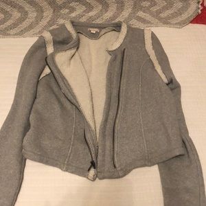 Gap cropped contrast gray jacket